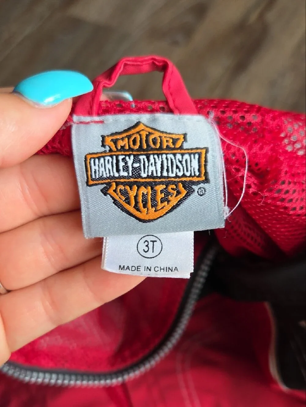Harley Davidson Kids Black Red Hooded Jacket Size 3t